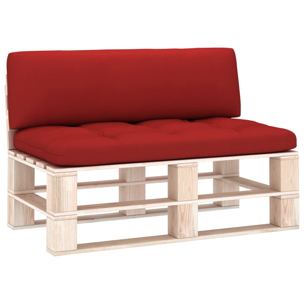Pagalvės sofai iš palečių, 2vnt., raudonos spalvos
