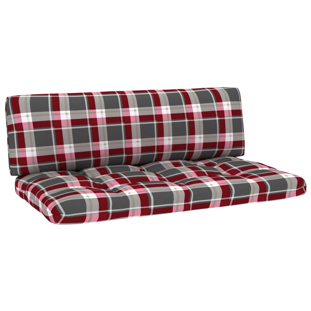 Pagalvės sofai iš palečių, 2vnt., raudonos spalvos, languotos