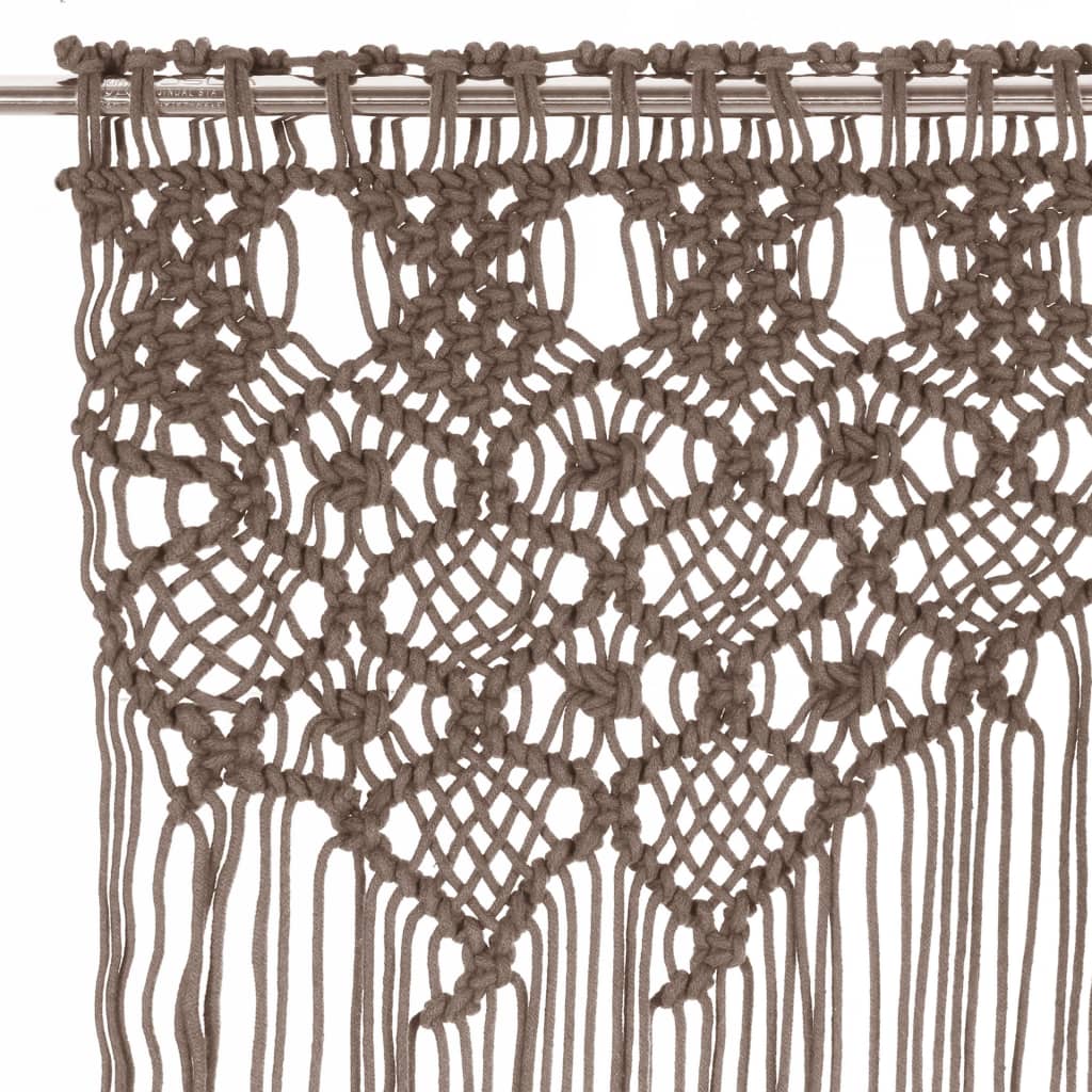 Užuolaida, taupe spalvos, 140x240cm, medvilnė, makrame stiliaus