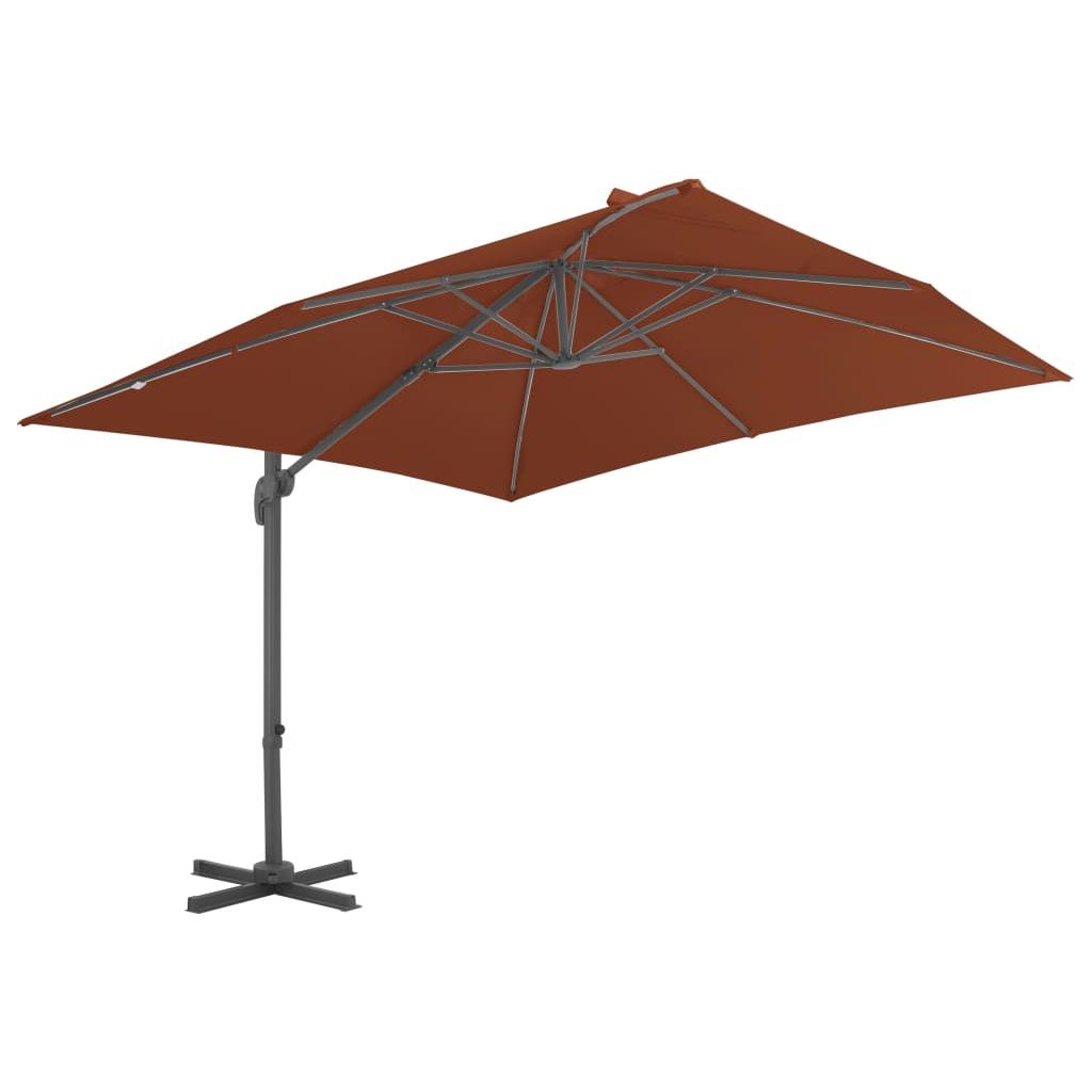 Gembės formos skėtis su aliuminio stulpu, terakota, 400x300cm