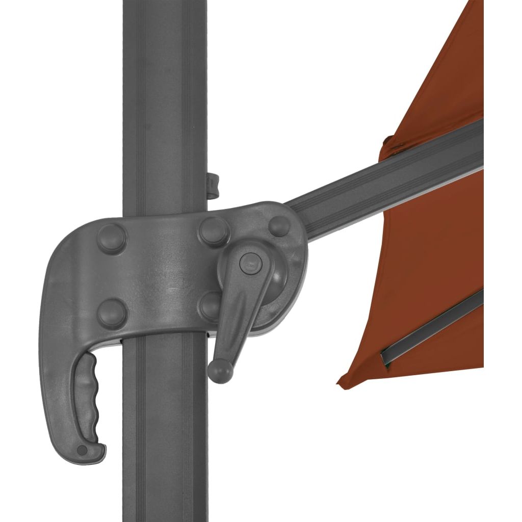 Gembės formos skėtis su aliuminio stulpu, terakota, 400x300cm