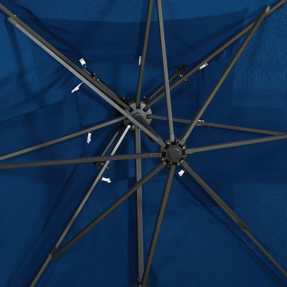 Gembinis skėtis su dvigubu viršumi, tamsiai mėlynas, 250x250cm
