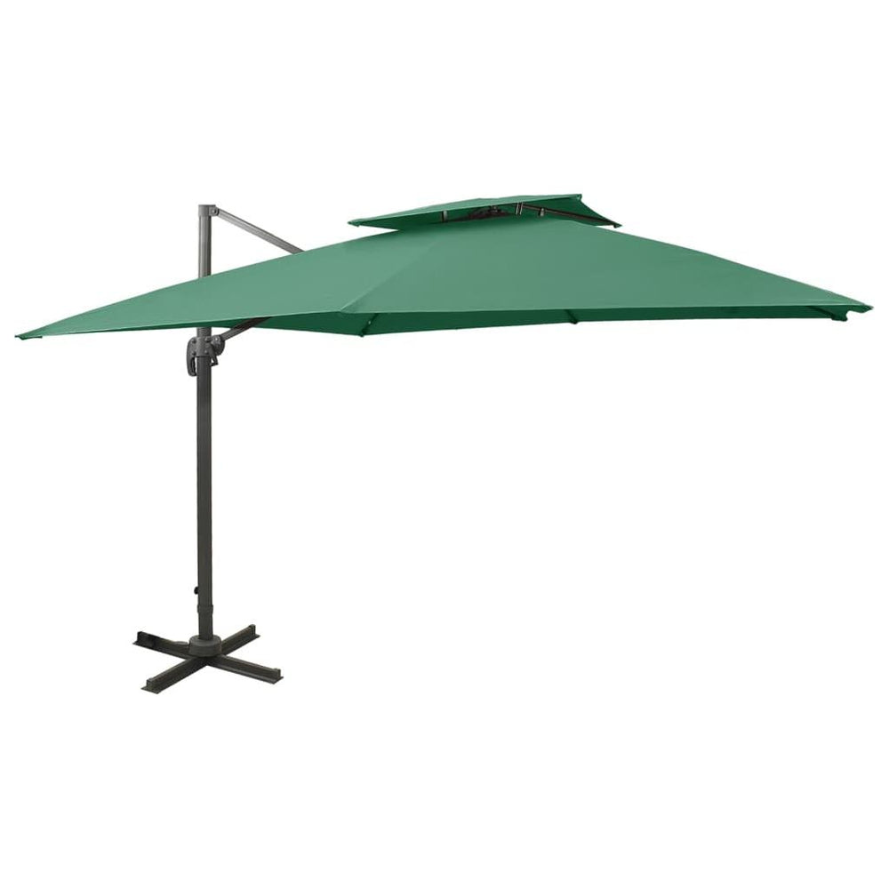 Gembinis skėtis su dvigubu viršumi, žalios spalvos, 300x300cm