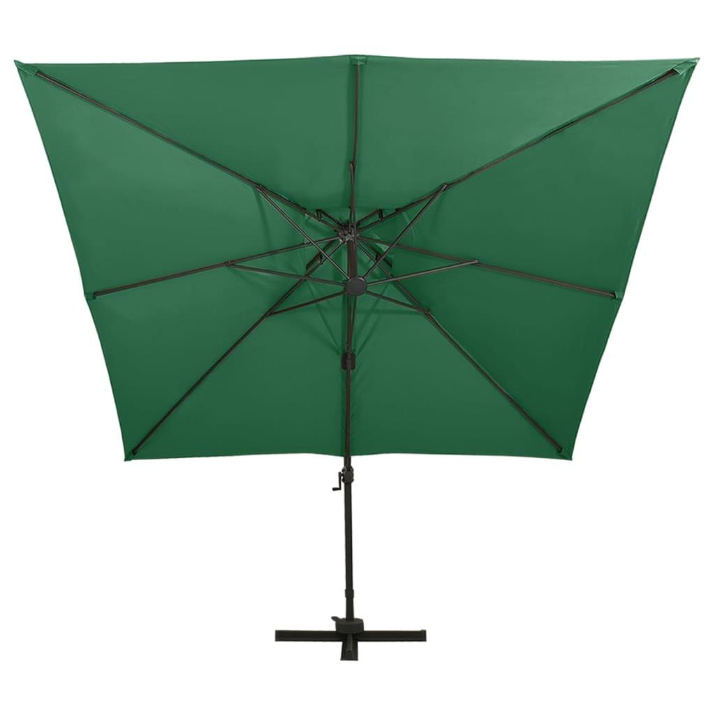 Gembinis skėtis su dvigubu viršumi, žalios spalvos, 300x300cm