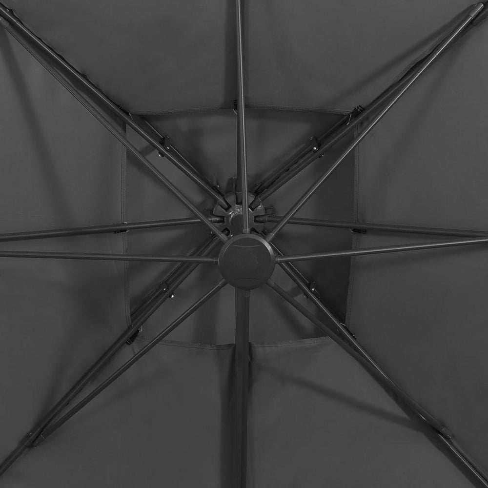 Gembinis skėtis su dvigubu viršumi, antracito sp., 300x300 cm