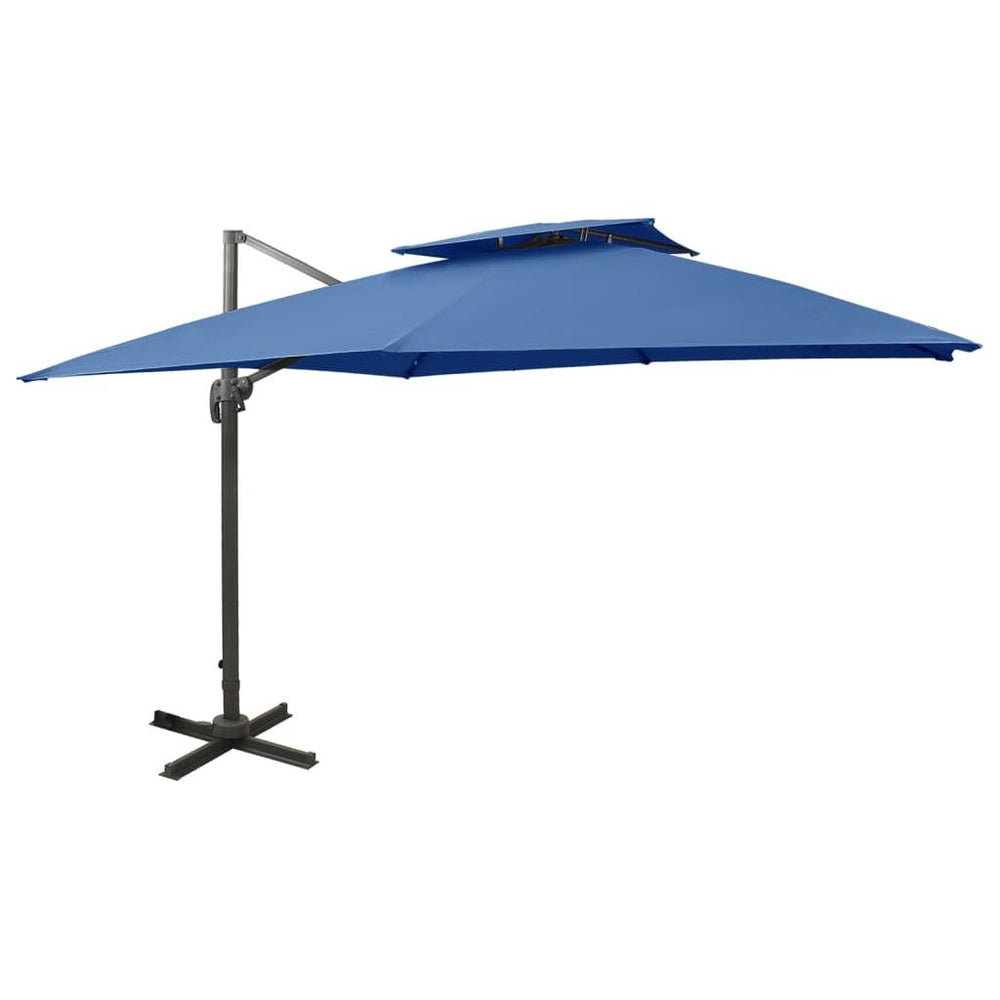 Gembinis skėtis su dvigubu viršumi, tamsiai mėlynas, 300x300cm