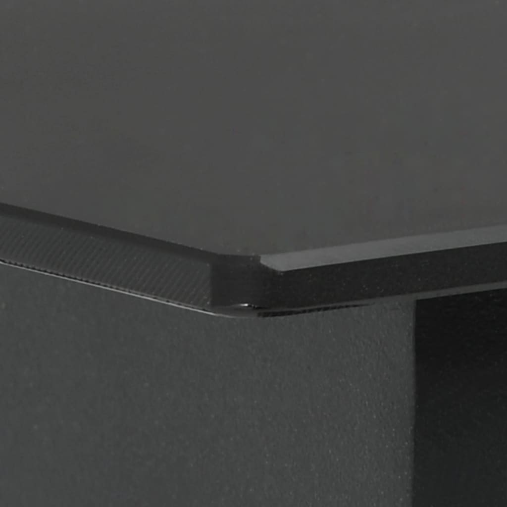 Sodo valgomojo stalas, juodas, 190x90x74cm, plienas ir stiklas