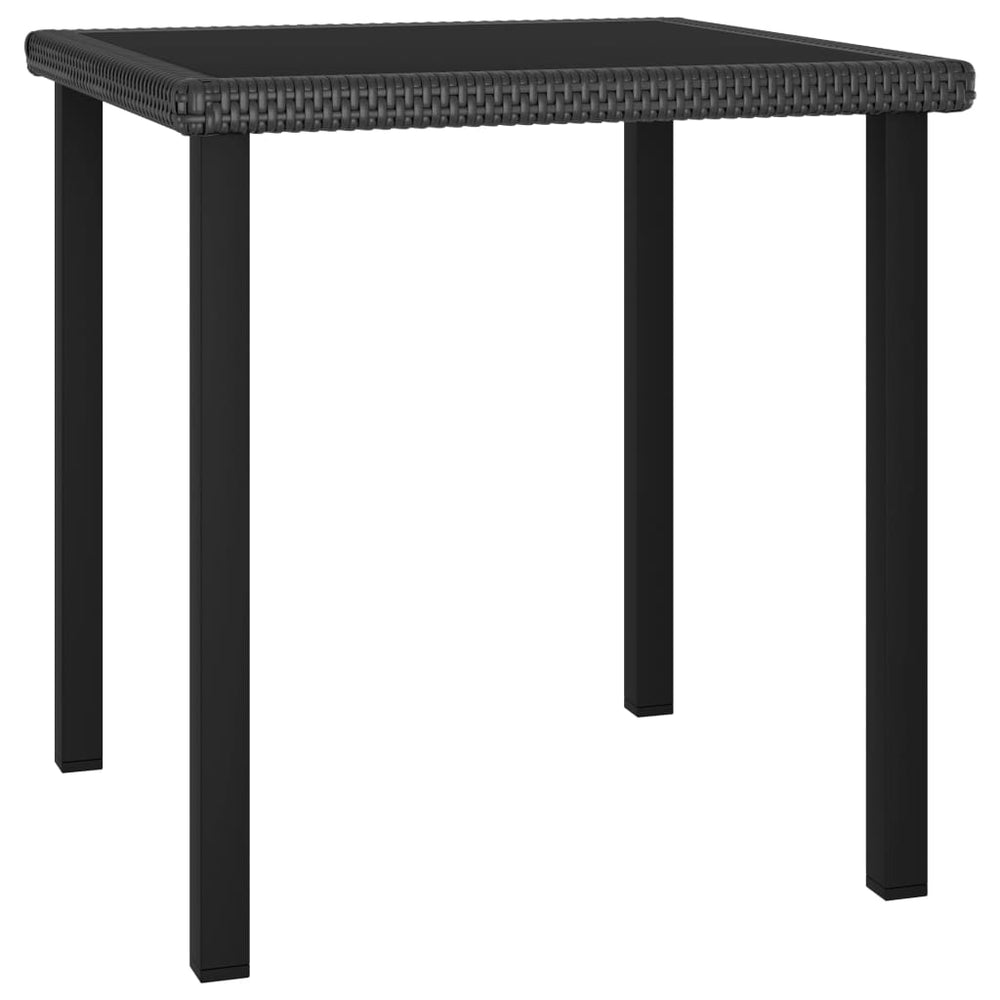 Sodo valgomojo stalas, juodos spalvos, 70x70x73cm, poliratanas