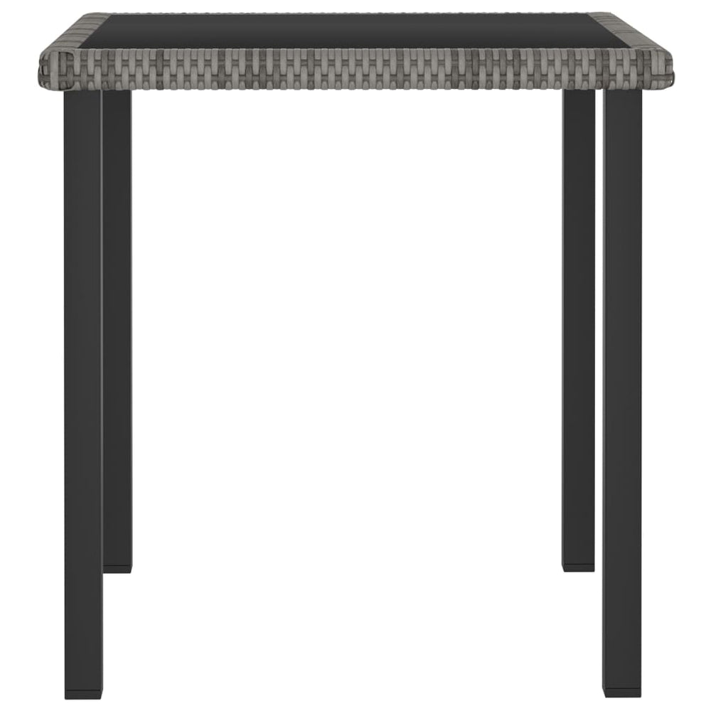 Sodo valgomojo stalas, pilkos spalvos, 70x70x73cm, poliratanas