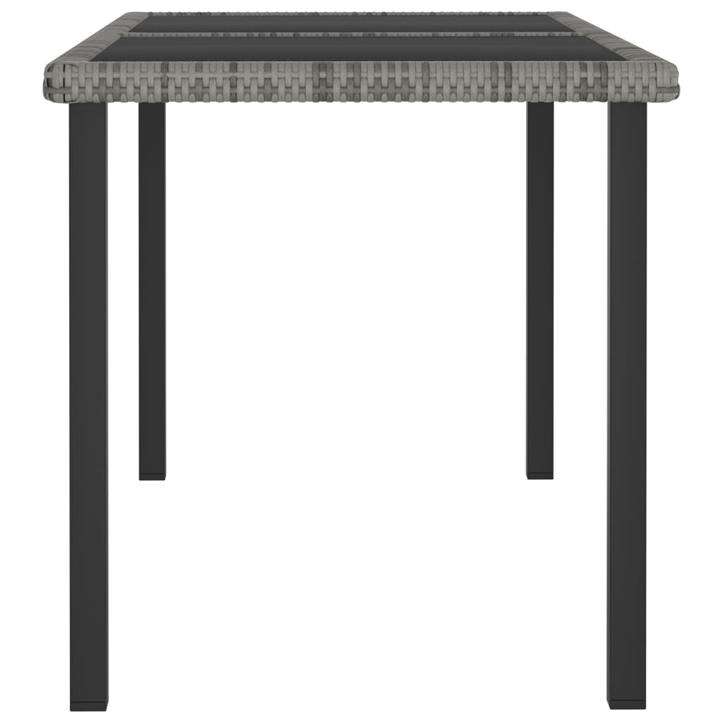 Sodo valgomojo stalas, pilkos spalvos, 140x70x73cm, poliratanas