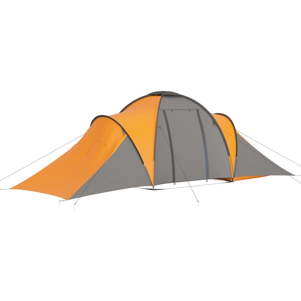 Stovyklavimo palapinė, pilkos ir oranžinės spalvos, 6 vietų