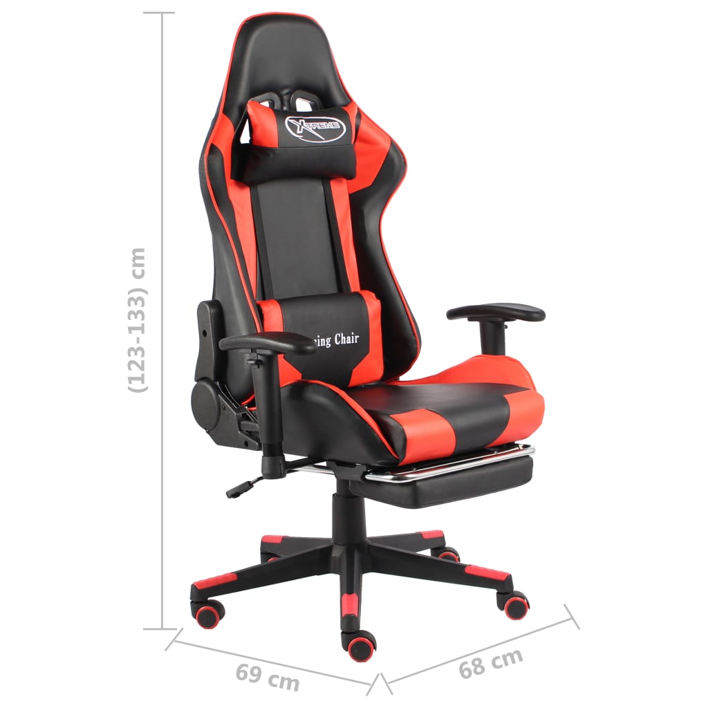 Pasukama žaidimų kėdė su pakoja, raudonos spalvos, PVC (2049)