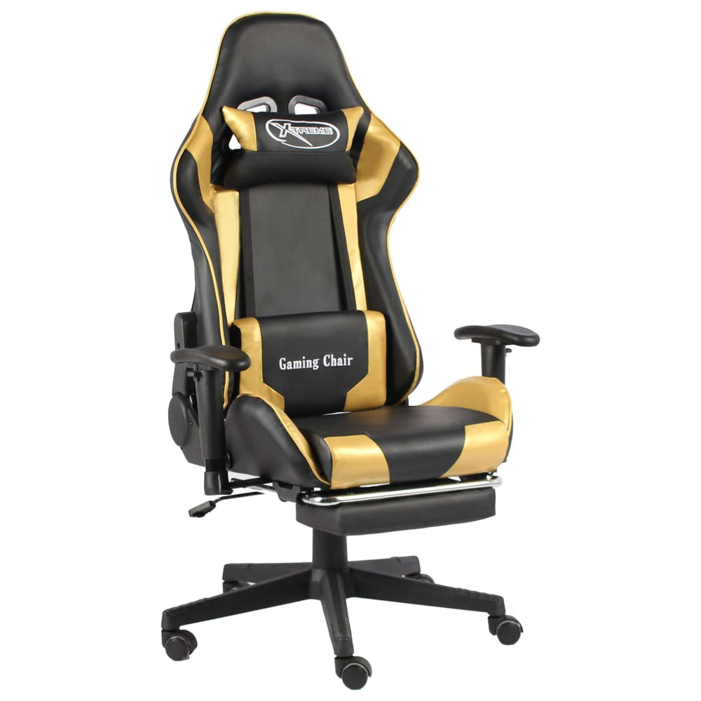 Pasukama žaidimų kėdė su pakoja, auksinės spalvos, PVC (2049)