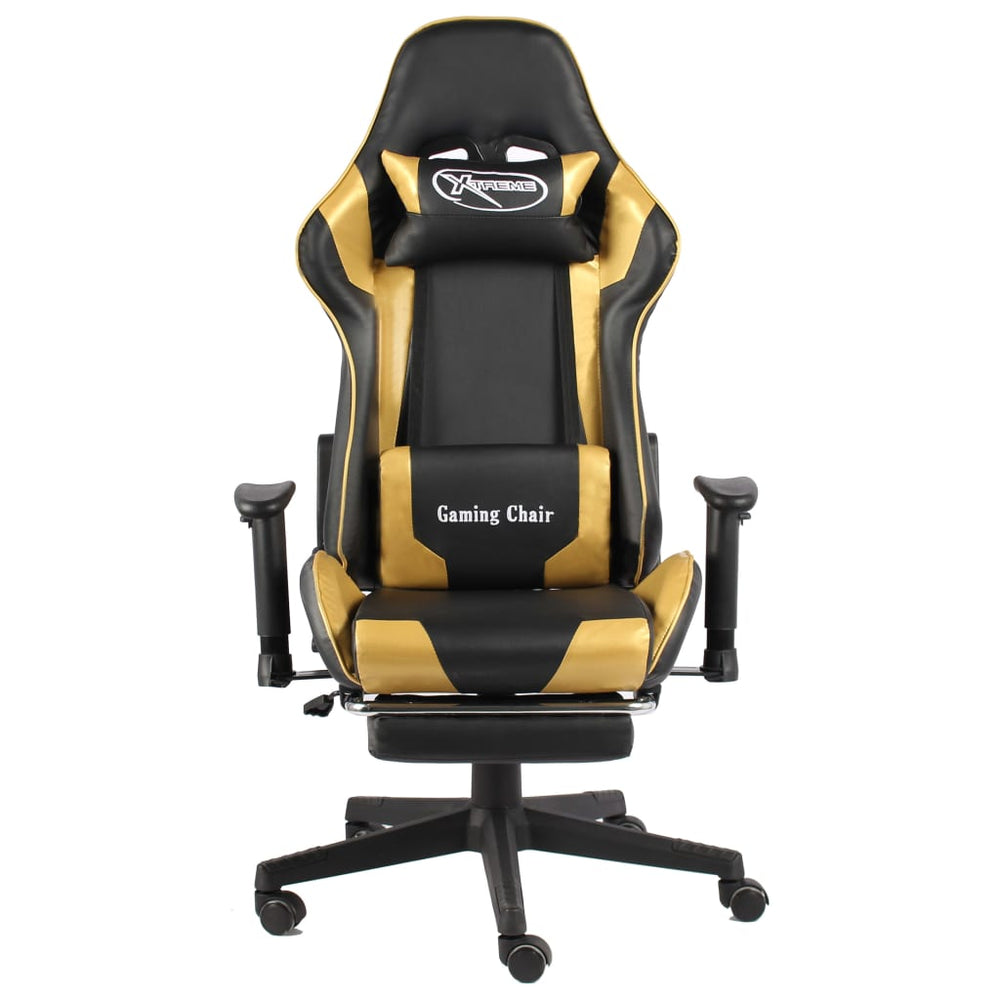 Pasukama žaidimų kėdė su pakoja, auksinės spalvos, PVC (2049)
