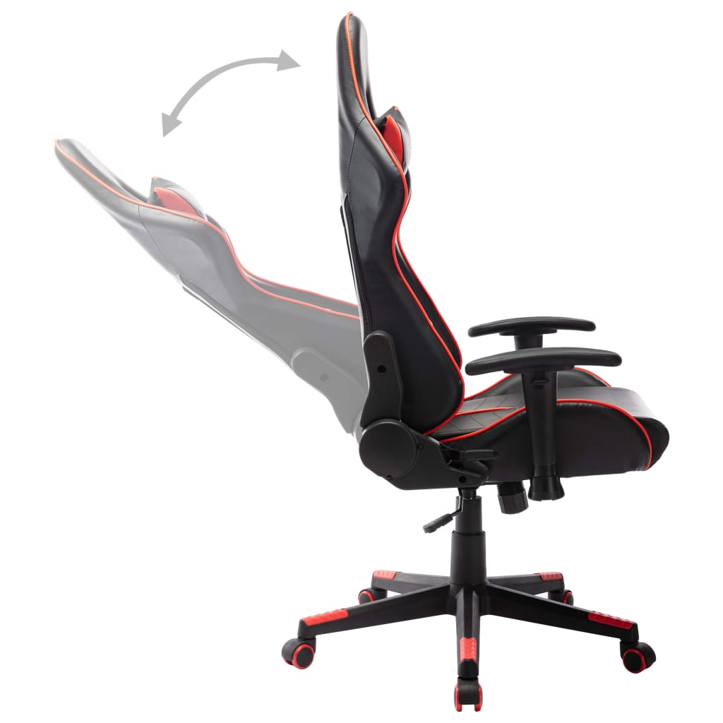 Žaidimų kėdė, juodos ir raudonos spalvos, dirbtinė oda (2050)