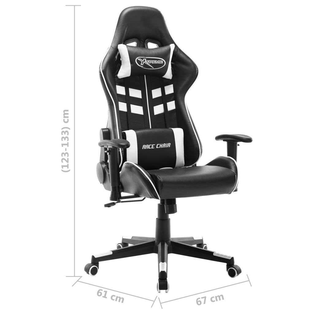 Žaidimų kėdė, juodos ir baltos spalvos, dirbtinė oda (2050)