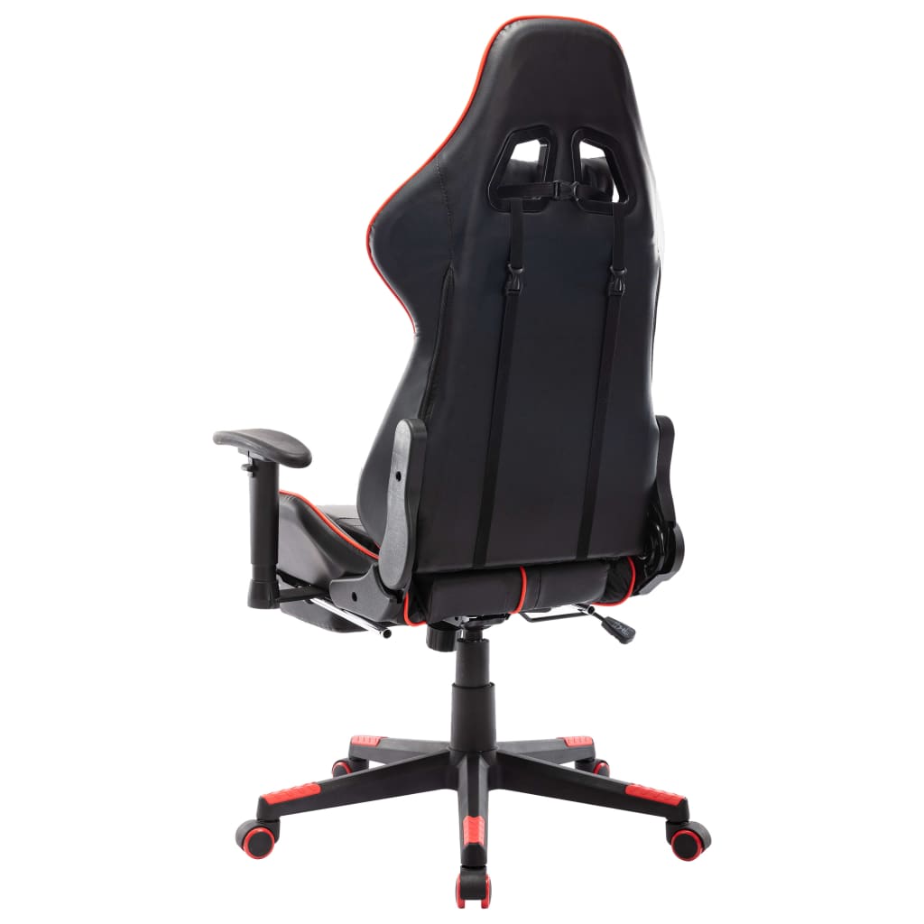 Žaidimų kėdė su pakoja, juoda ir raudona, dirbtinė oda (2051)