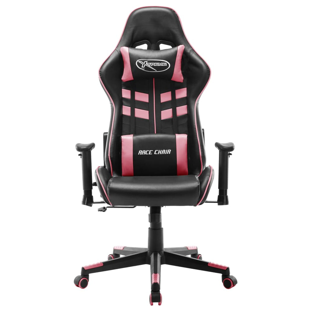 Žaidimų kėdė, baltos ir rožinės spalvos, dirbtinė oda (2053)
