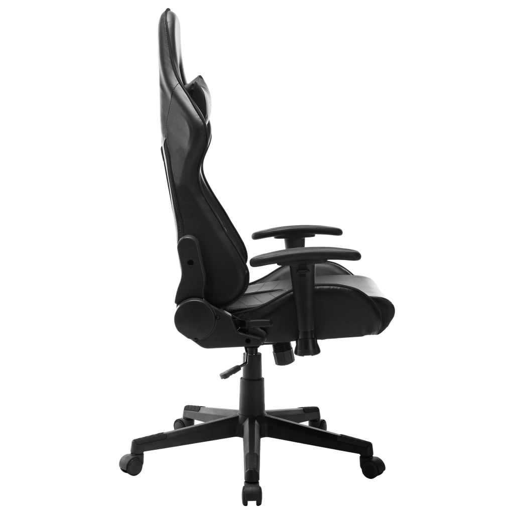 Žaidimų kėdė, baltos ir juodos spalvos, dirbtinė oda (2053)