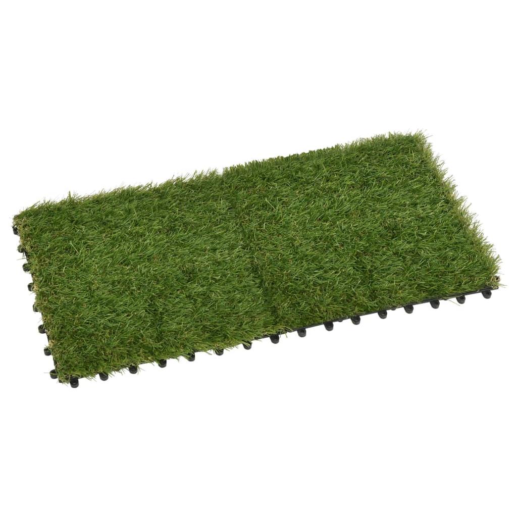 Dirbtinės žolės plytelės, 11vnt., žalios spalvos, 30x30cm