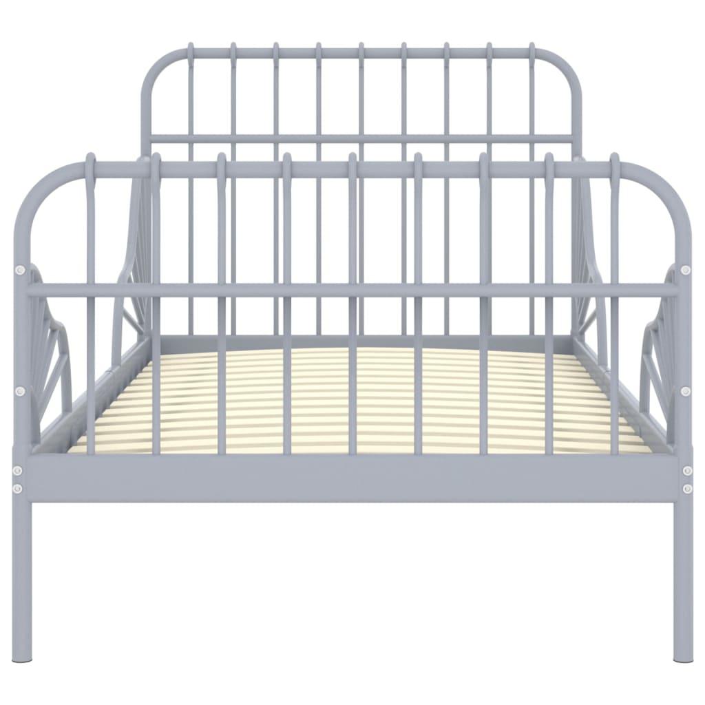 Išskleidžiamas lovos rėmas, pilkas, 80x130/200cm, metalas