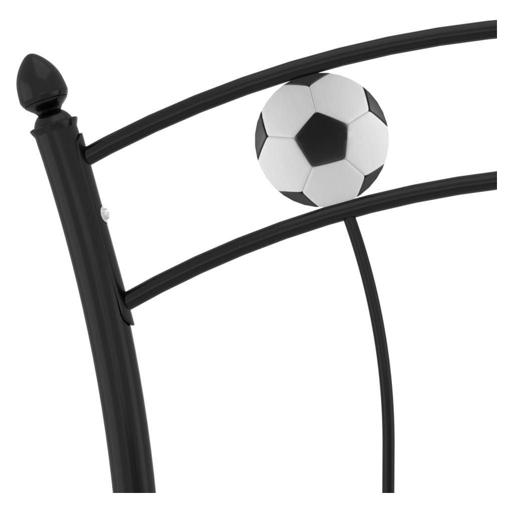 Lovos rėmas, juodas, 90x200cm, metalas, futbolo dizaino