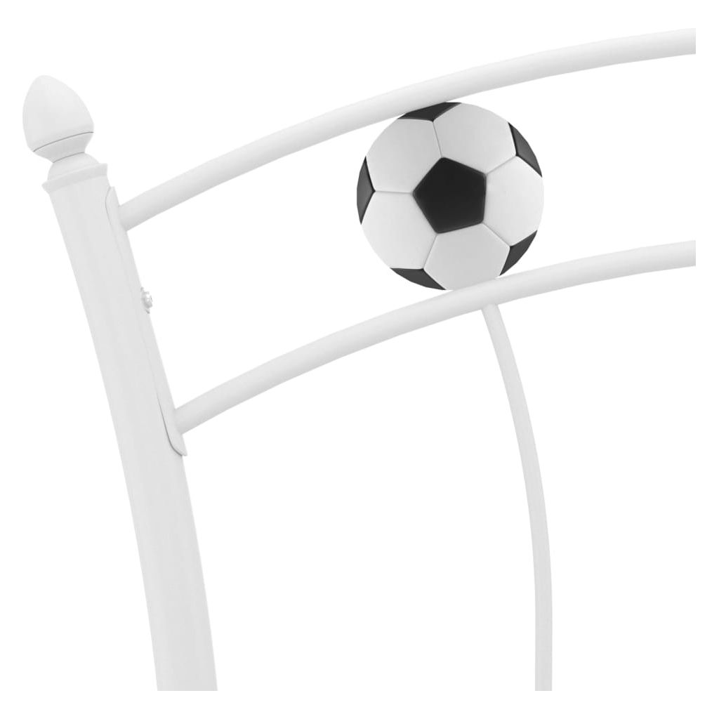 Lovos rėmas, baltas, 90x200cm, metalas, futbolo dizaino