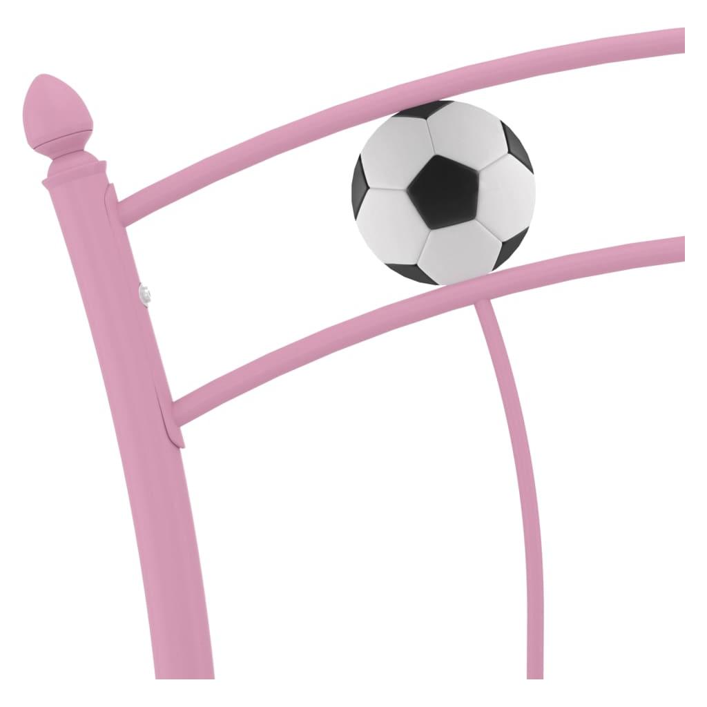 Lovos rėmas, rožinis, 90x200cm, metalas, futbolo dizaino