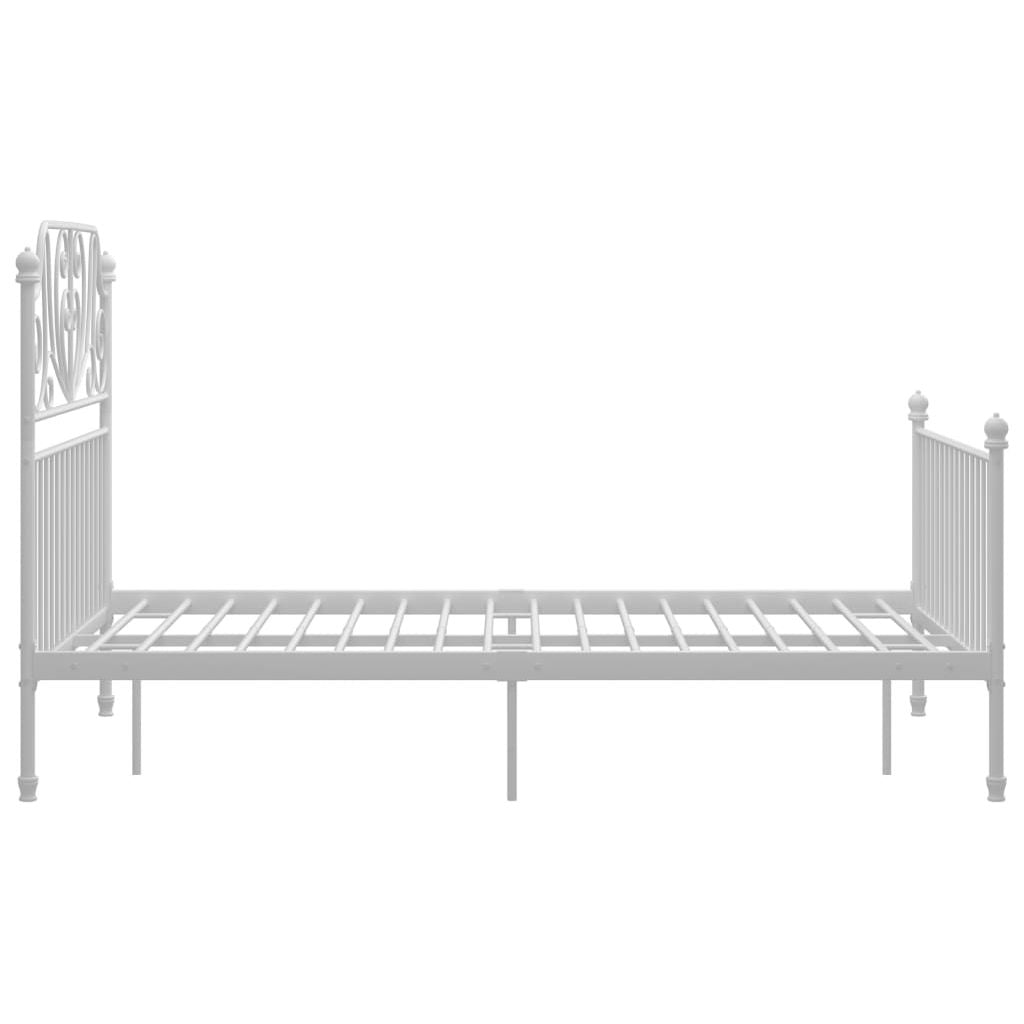 Lovos rėmas, baltos spalvos, metalas ir fanera 120x200cm