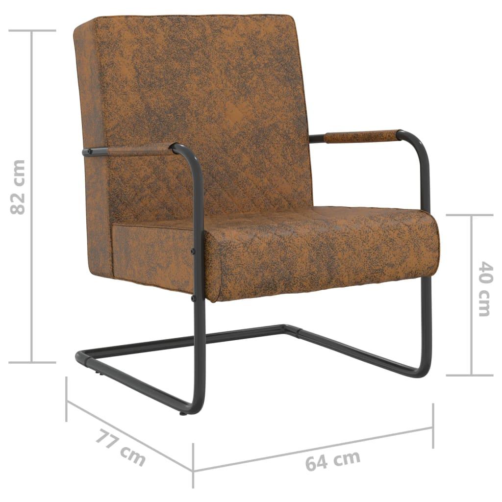325734 Cantilever Chair Brown Fabric