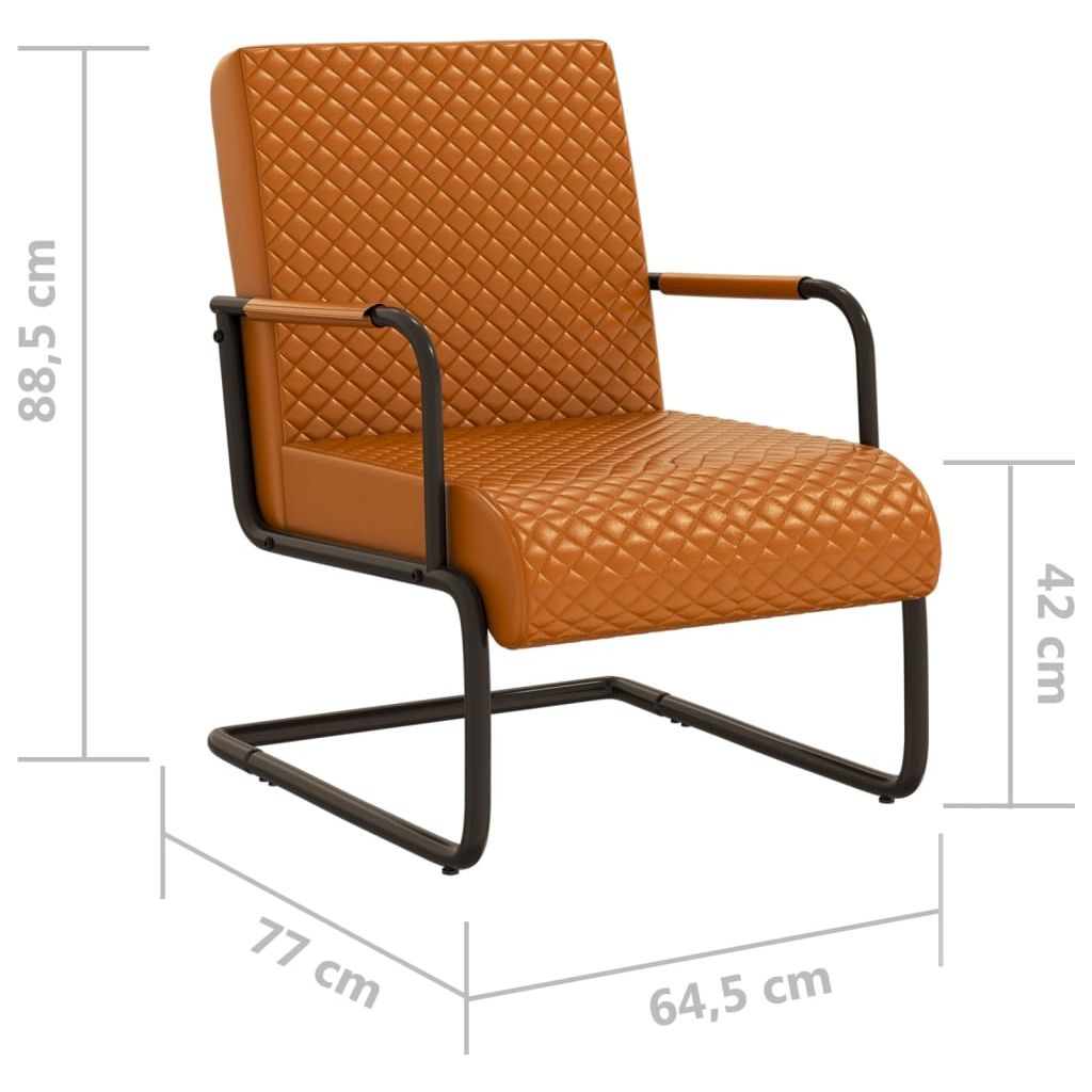 Gembinė kėdė, rudos spalvos, dirbtinė oda