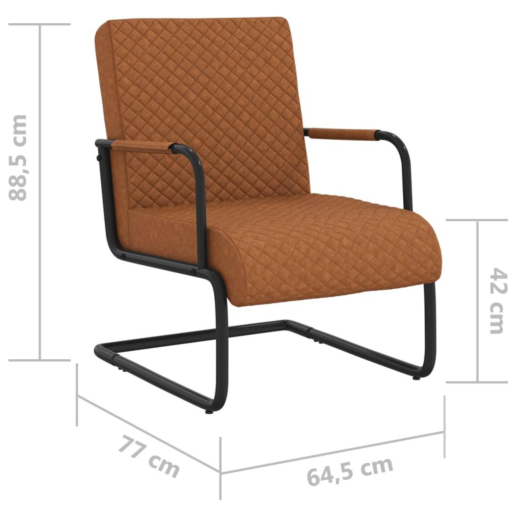 Gembinė kėdė, matinės rudos spalvos, dirbtinė oda