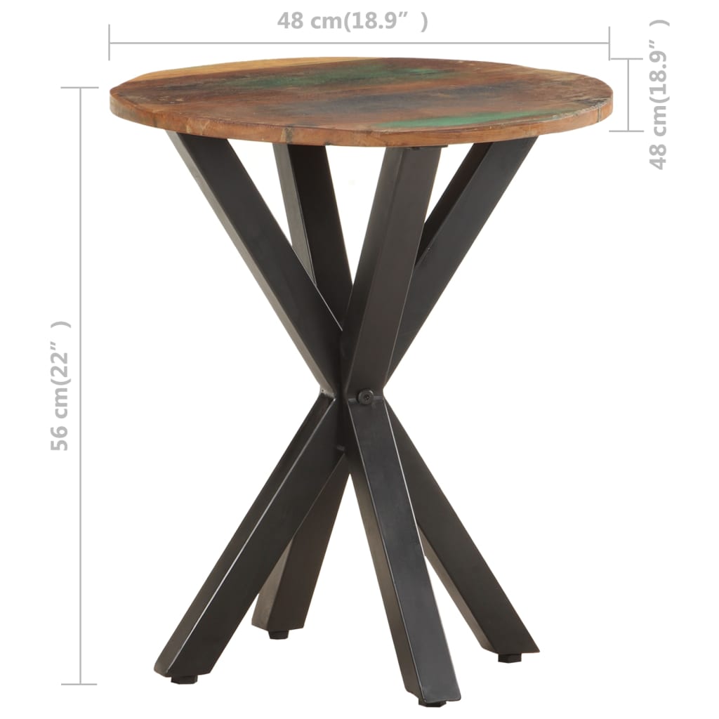 Šoninis staliukas, 48x48x56cm, perdirbtos medienos masyvas
