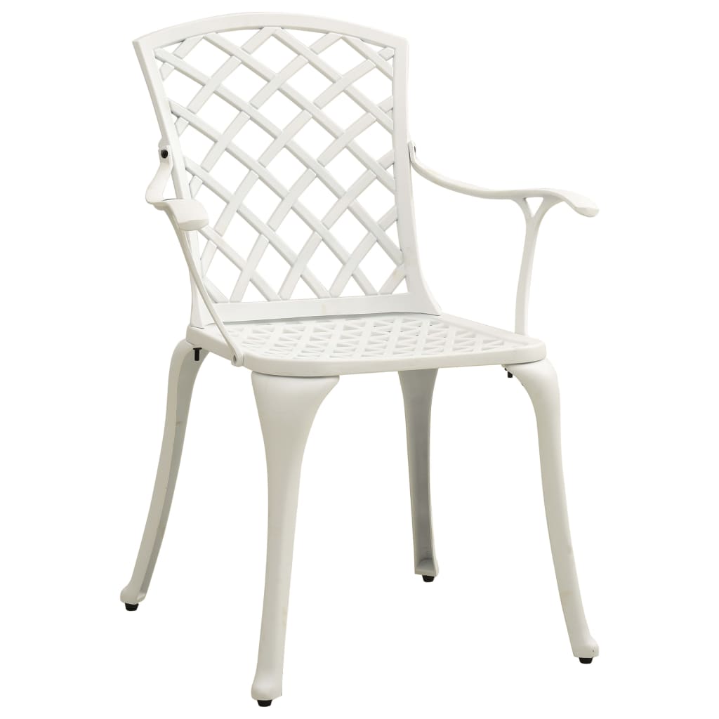 Sodo kėdės, 2vnt., baltos spalvos, lietas aliuminis