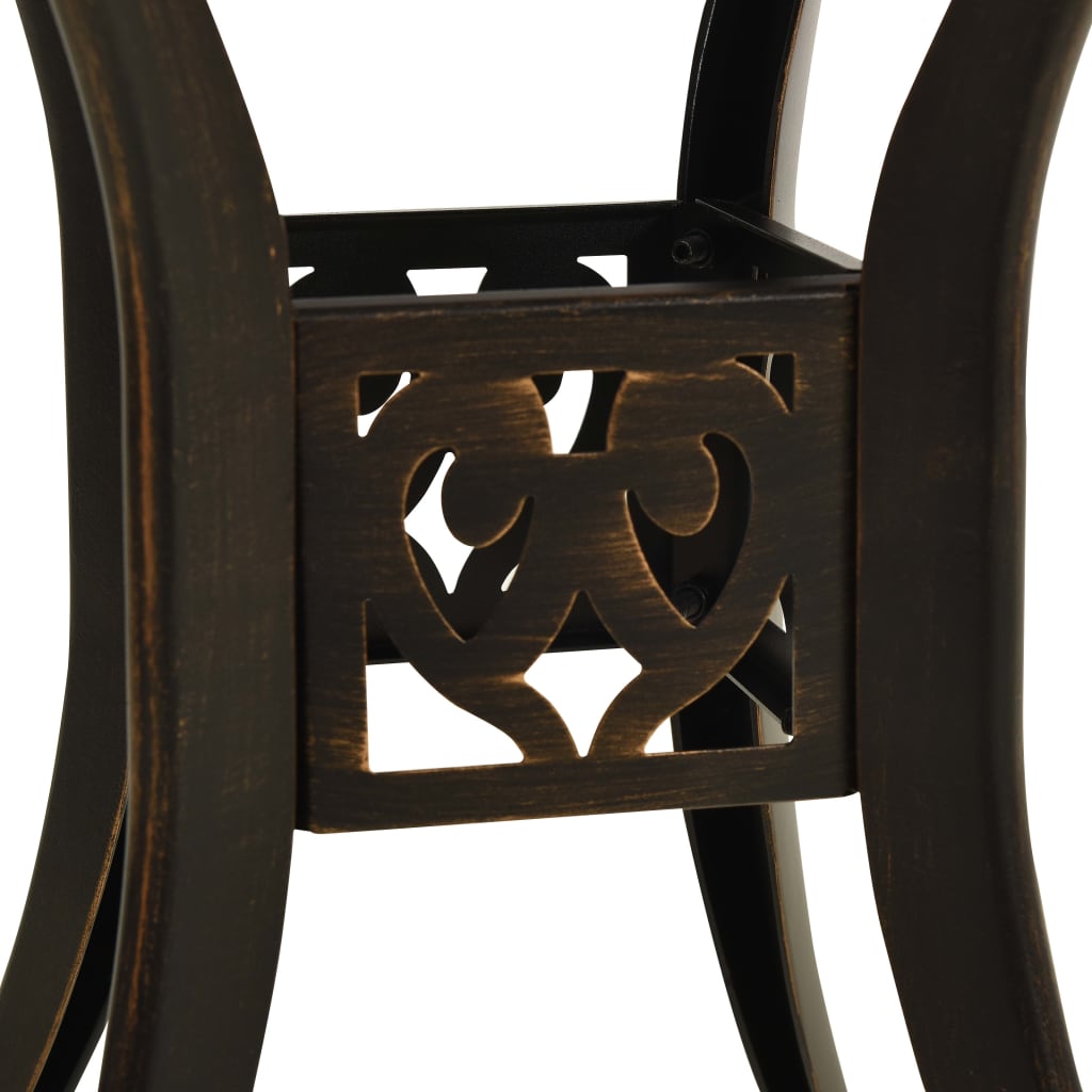 Sodo staliukas, bronzinės spalvos, 78x78x72cm, lietas aliuminis