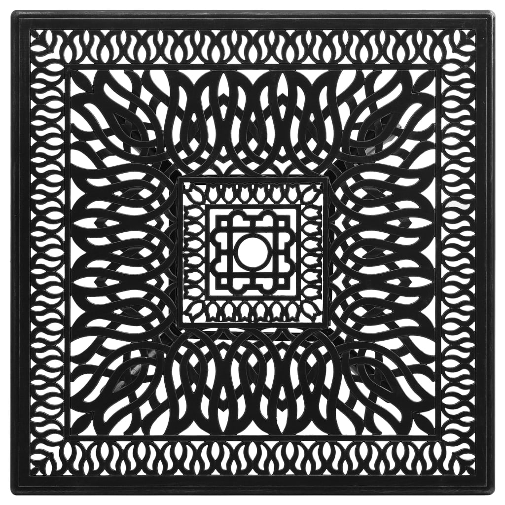 Sodo staliukas, juodos spalvos, 90x90x73cm, lietas aliuminis