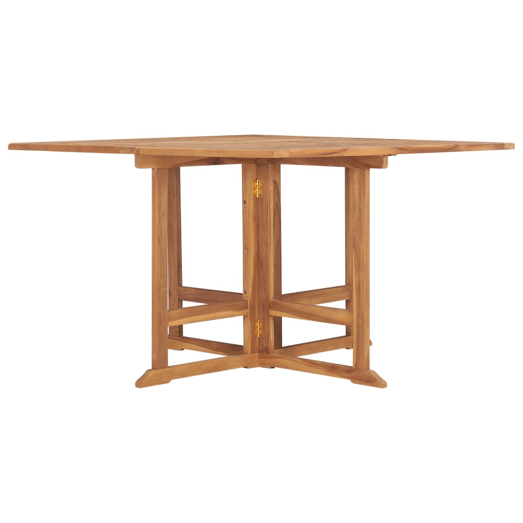 Sulankstomas sodo stalas, 120x120x75cm, tikmedžio masyvas
