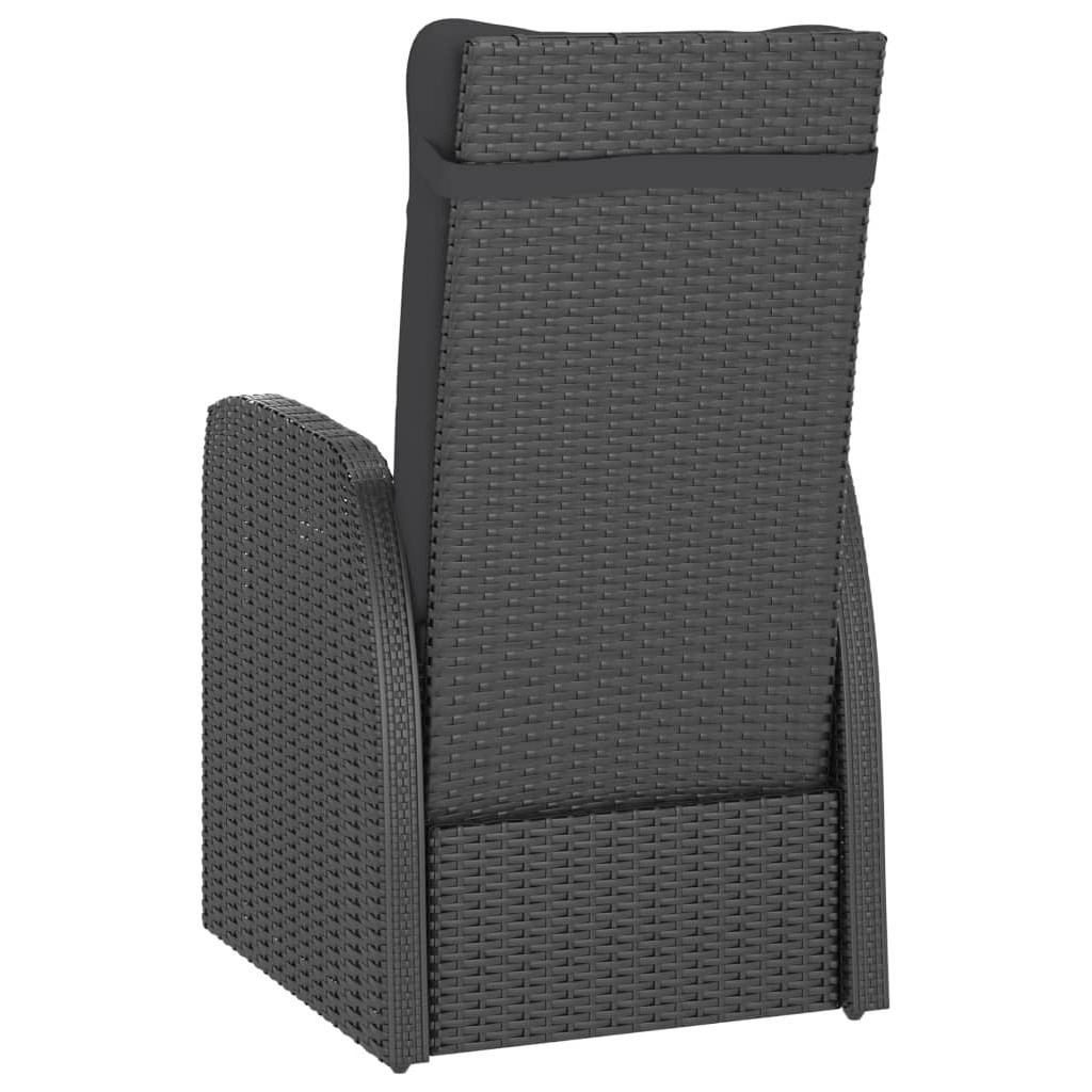 Lauko komplektas su pagalvėlėmis, 7 dalių, juodas, poliratanas