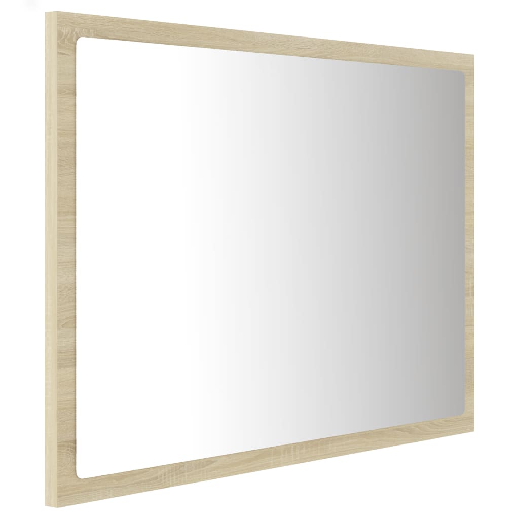 Vonios veidrodis su LED apšvietimu, ąžuolo, 60x8,5x37cm, MDP