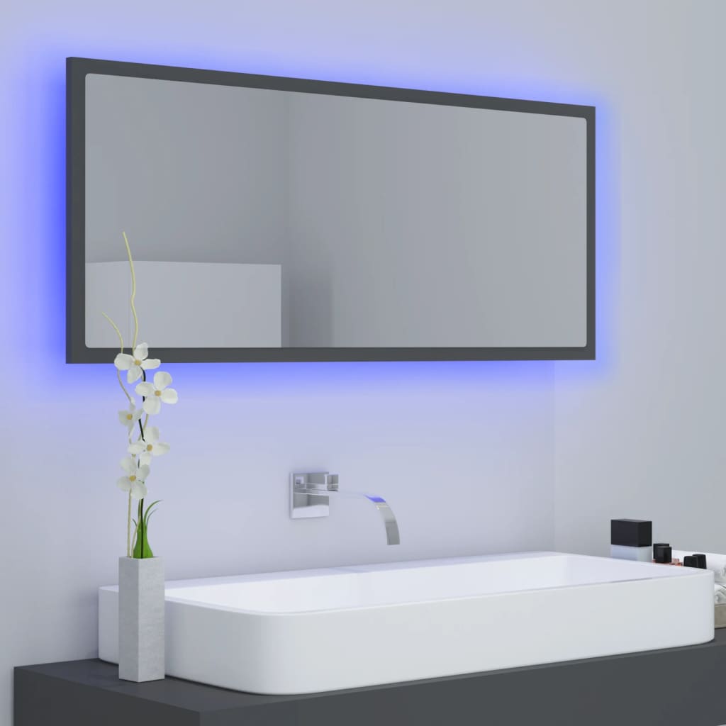 Vonios kambario veidrodis, pilkas, 100x8,5x37cm, MDP