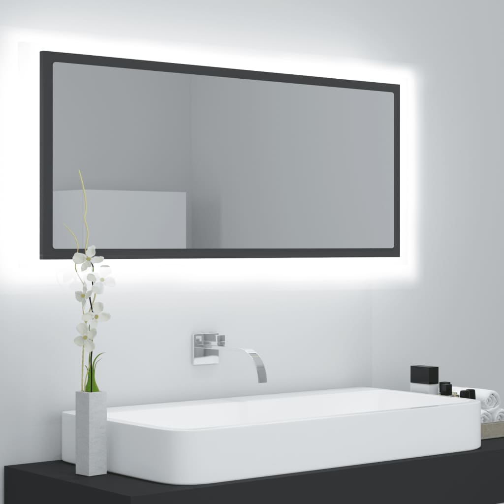 Vonios kambario veidrodis, pilkas, 100x8,5x37cm, MDP