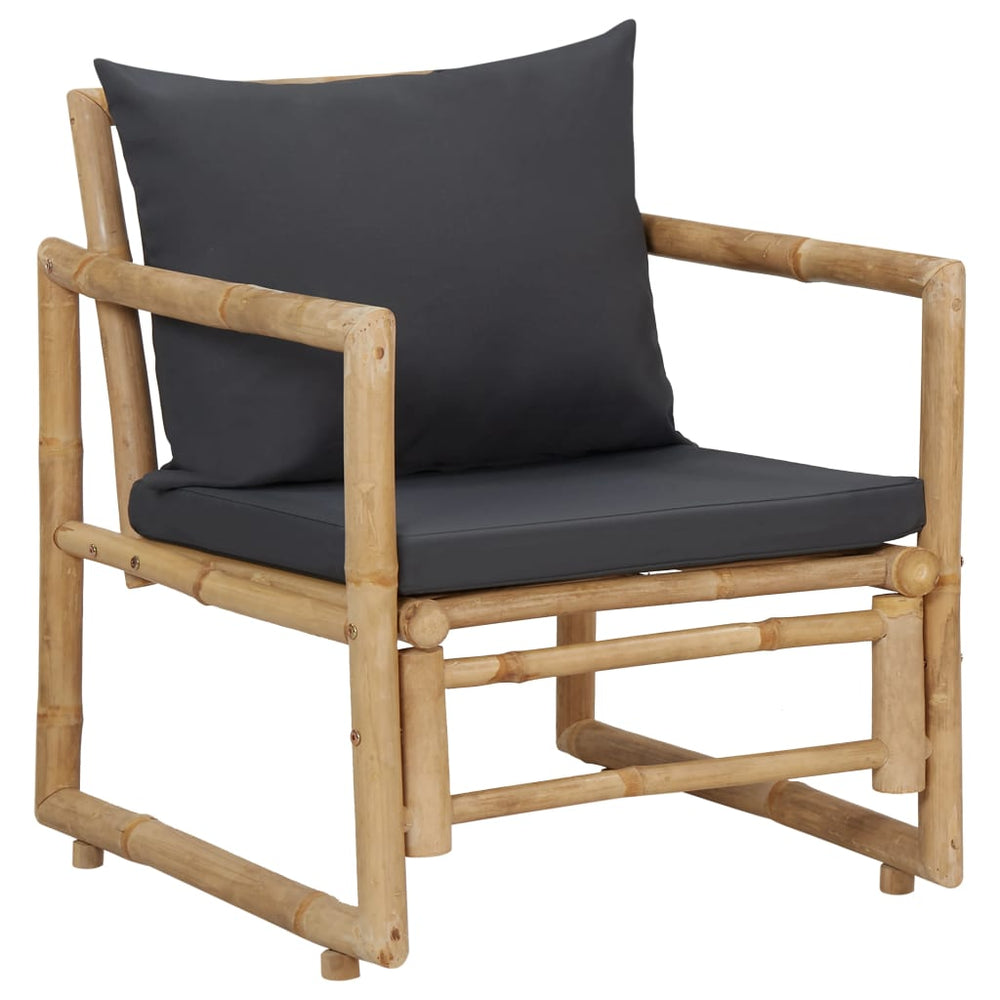 Sodo kėdės su pagalvėlėmis, 2vnt., bambukas