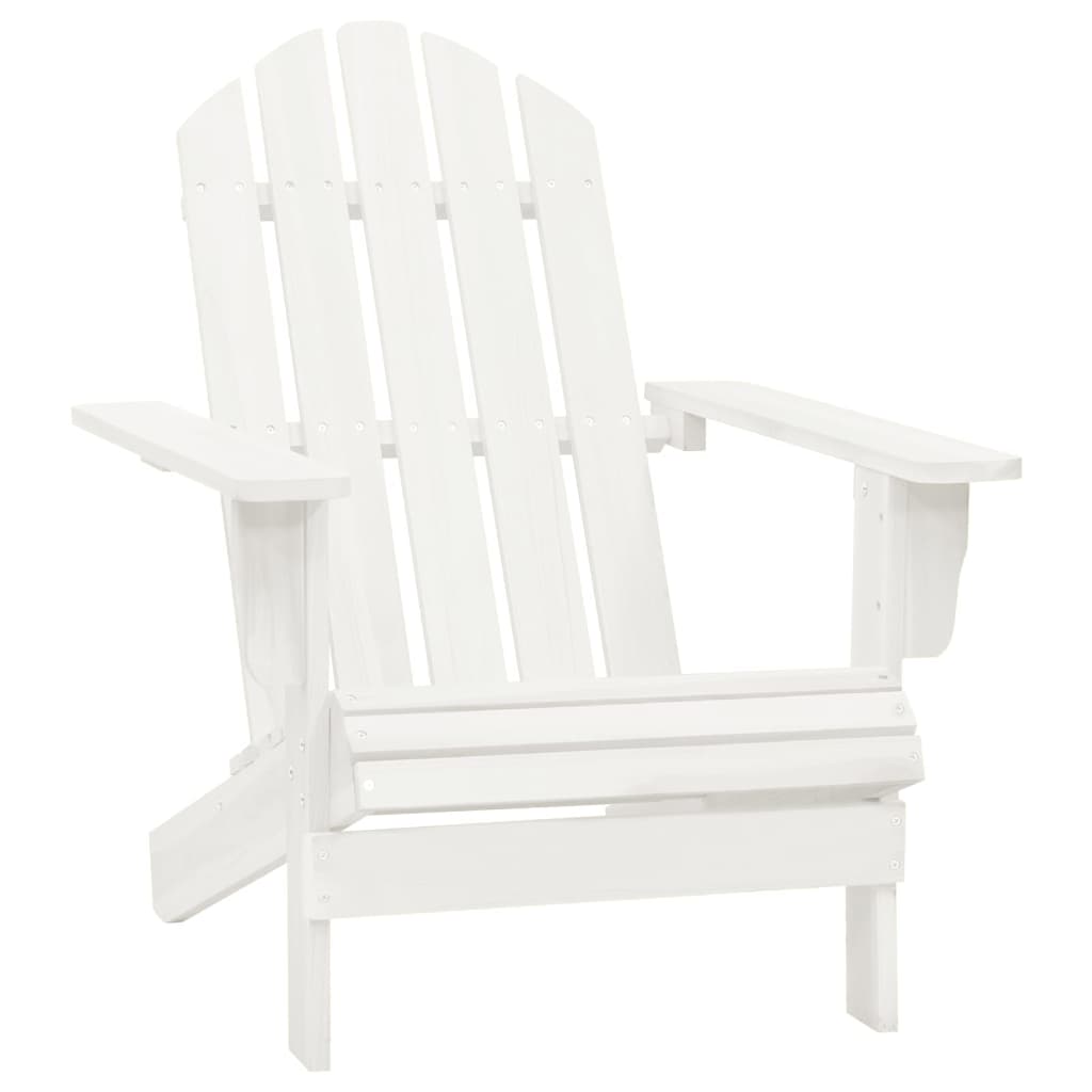 Sodo Adirondack kėdė su staliuku, baltos spalvos, eglės masyvas
