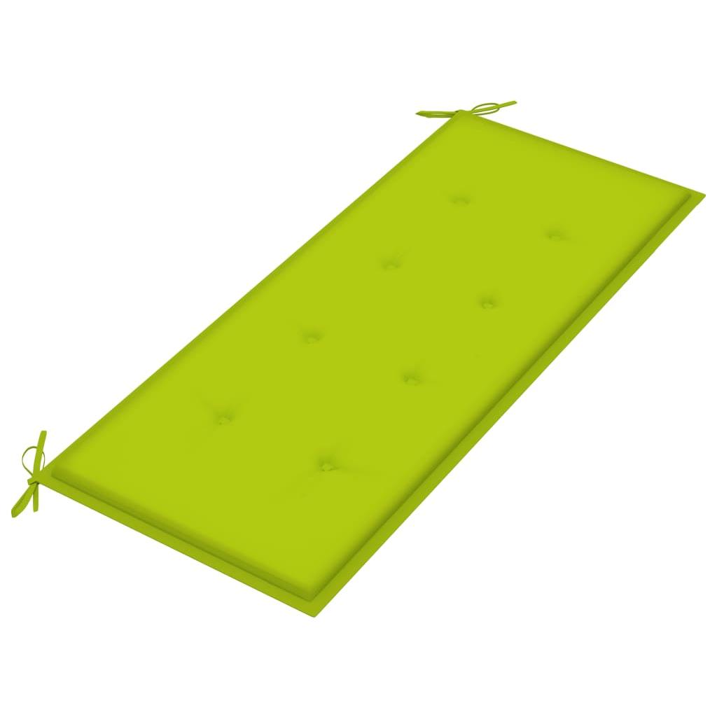 Batavia suoliukas su šviesiai žalia pagalve, 120cm, tikmedis