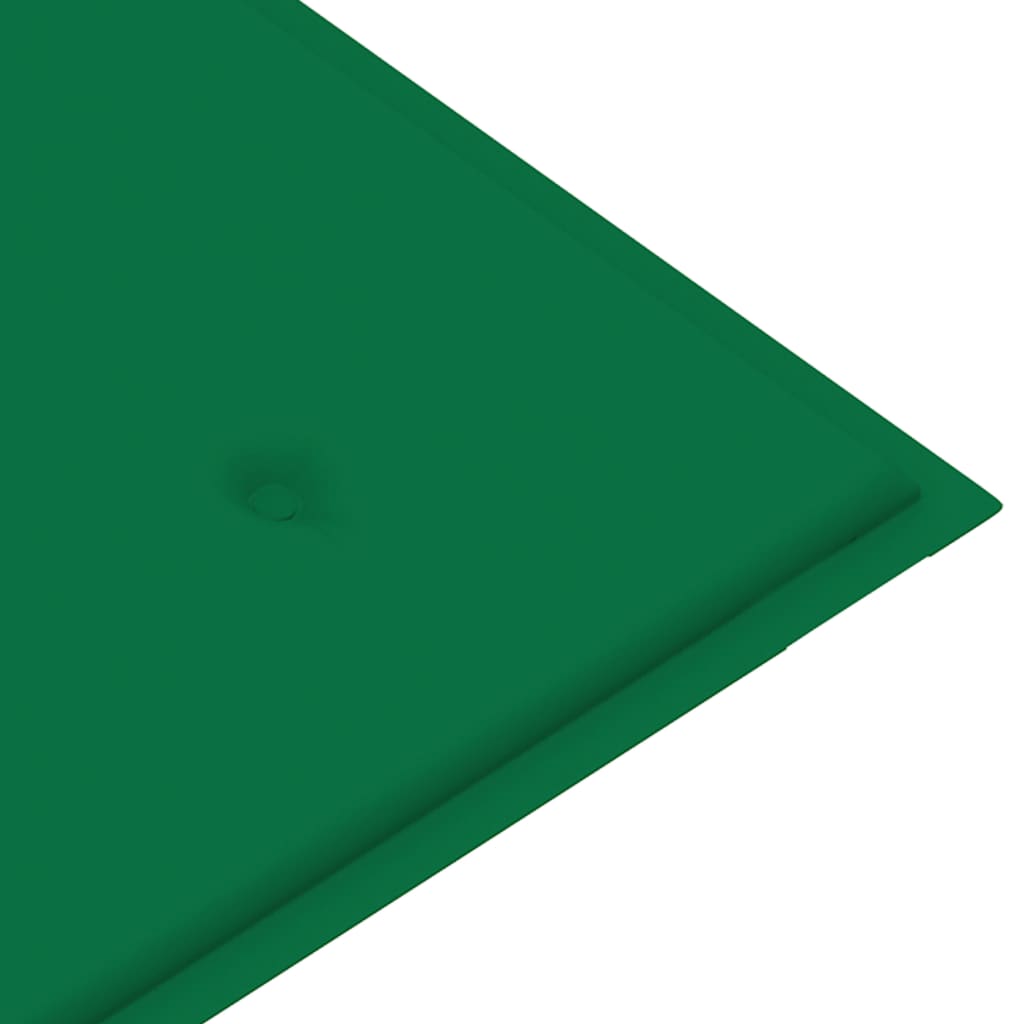 Sodo suoliukas su žalia pagalvėle, 112cm, tikmedžio masyvas