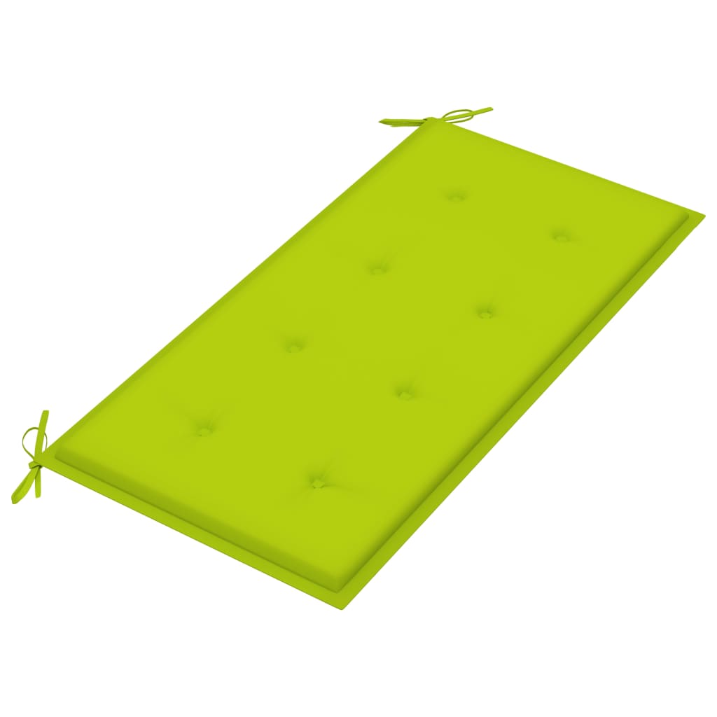 Sodo suoliukas su šviesiai žalia pagalvėle, 112cm, tikmedis