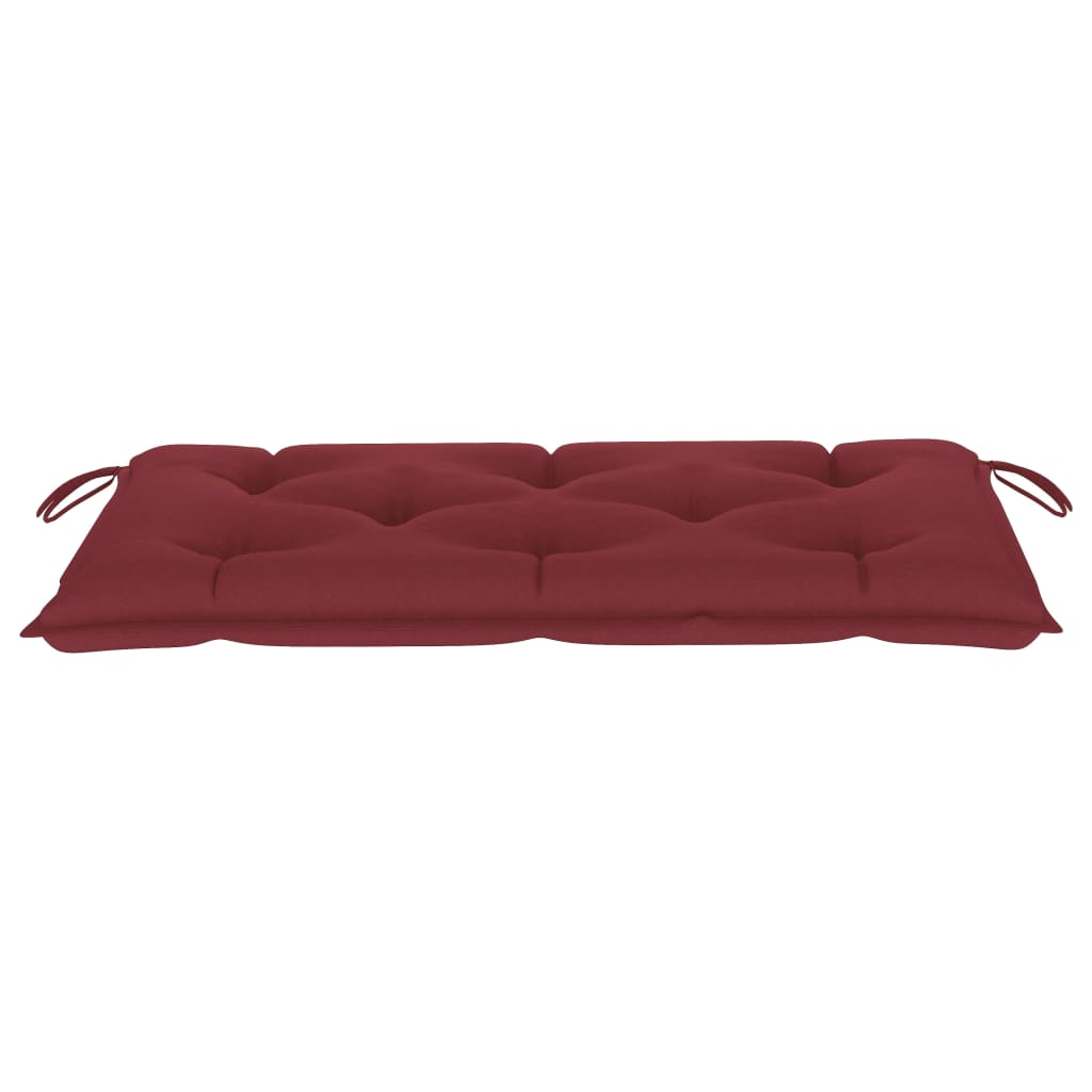 Sodo suoliukas su vyno raudona pagalvėle, 112cm, tikmedis