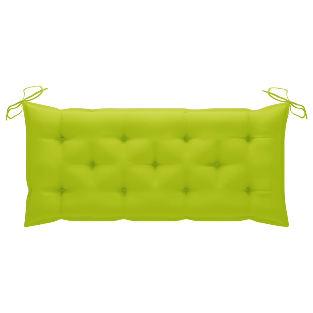 Sodo suoliukas su šviesiai žalia pagalvėle, 120cm, tikmedis