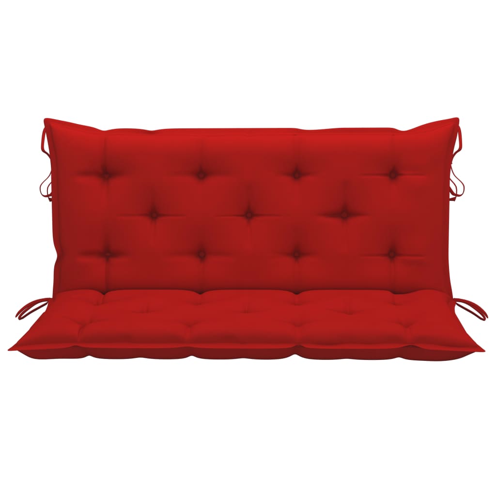 Supamas suoliukas su raudona pagalvėle, 120cm, tikmedis
