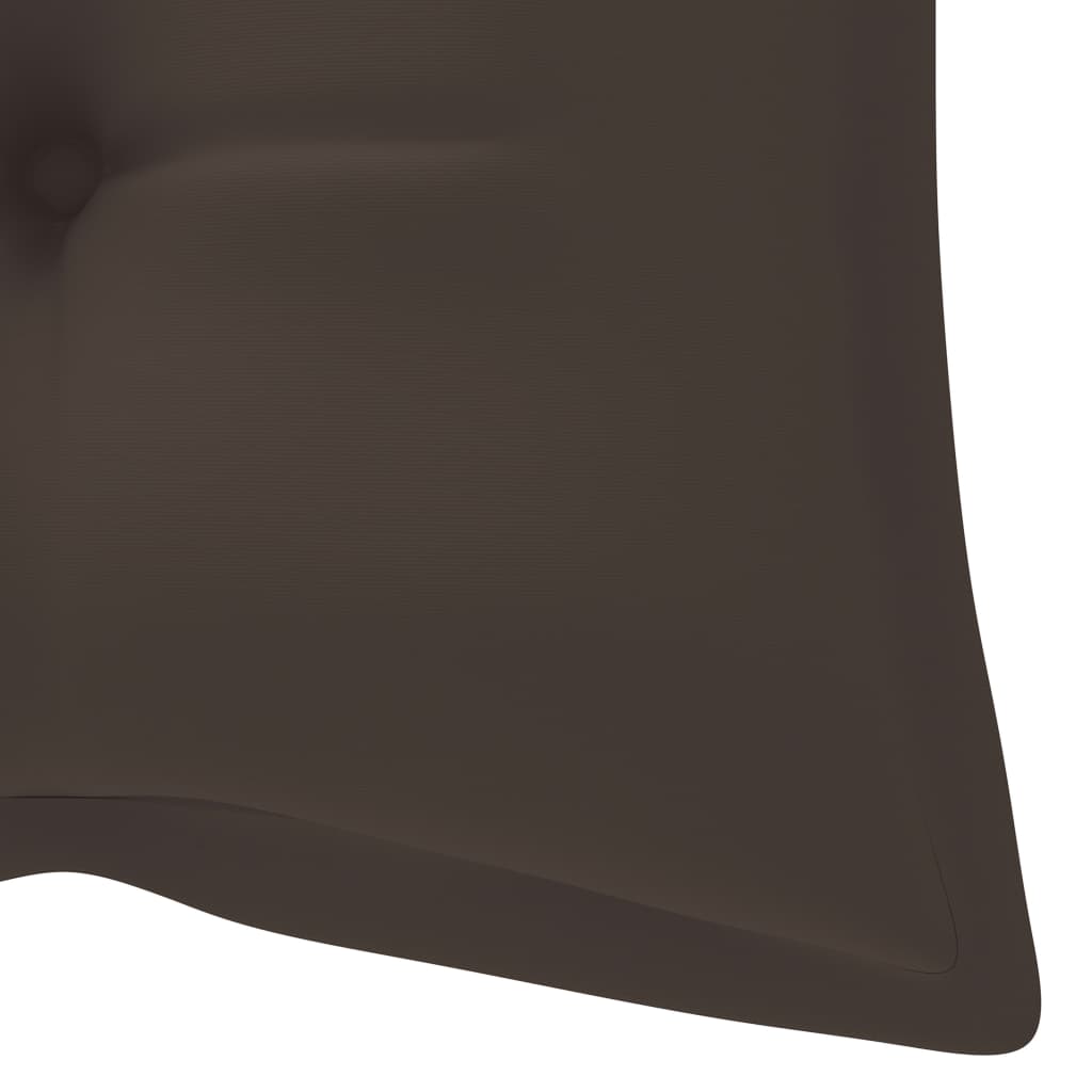 Supamas suoliukas su taupe spalvos pagalvėle, 120cm, tikmedis